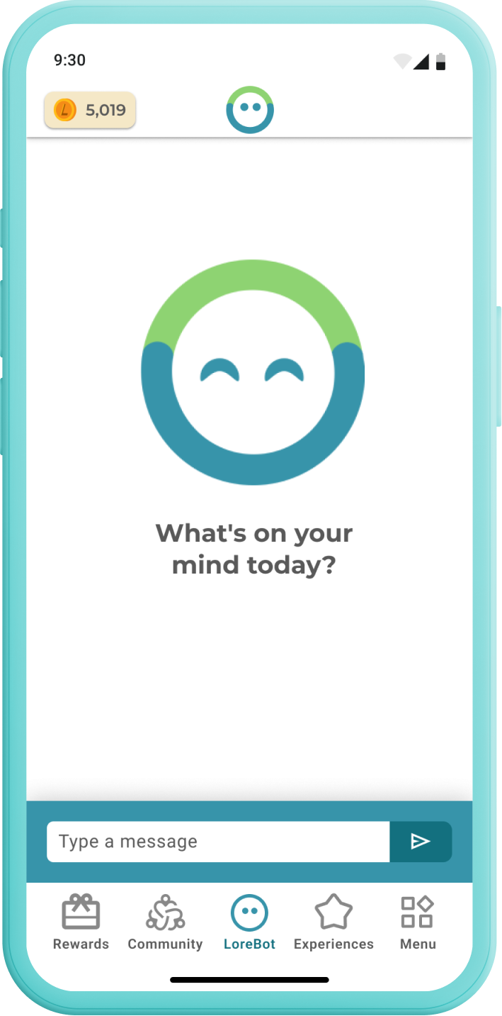Lore mobile app mockup